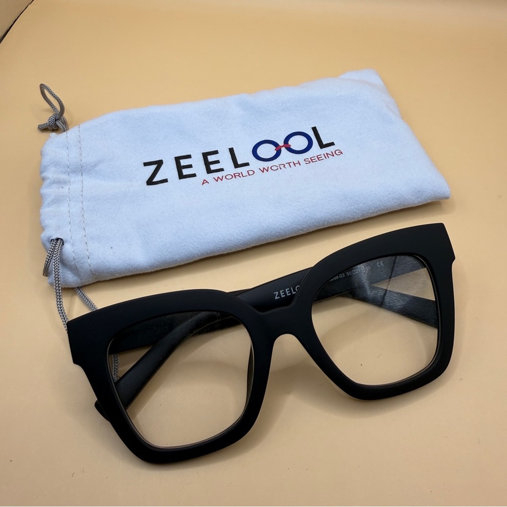 ZEELool Women's Black Oversized Square Glasses